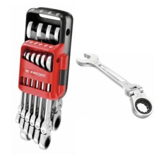 Jeu de 10 clés à cliquet à tête articulée